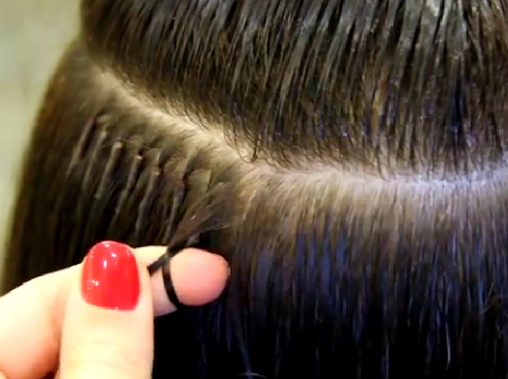 1-й этап наращивания волос Bellargo