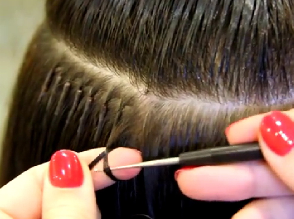 2-й этап наращивания волос Bellargo