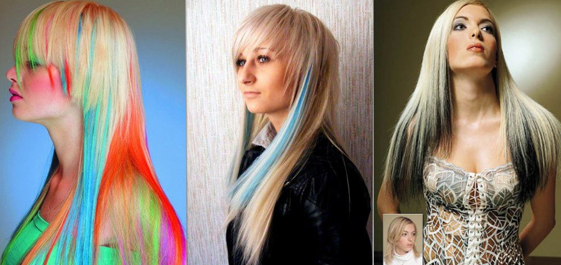 1-й пример цветного наращивания волос