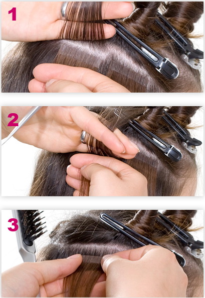 Процесс полимерного наращивания волос