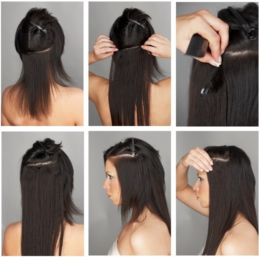 Процесс наращивания волос на заколках (пошаговые фото)