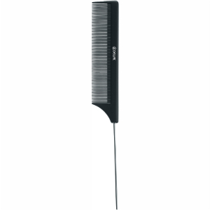Расческа Dewal с металлическим хвостиком, черная 20,5 см