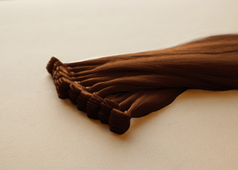 Мини-ленты (микроленты) для наращивания волос 40 см №10 — темно-русый медно-золотой