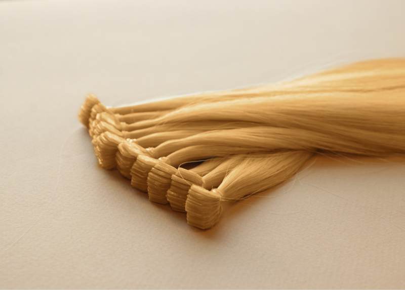 Мини-ленты (микроленты) для наращивания волос 60 см №24 — теплый бежевый блонд