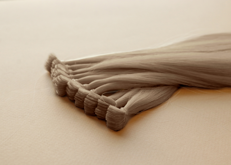 Мини-ленты (микроленты) для наращивания волос 65 см №810 — платиновый средне-русый