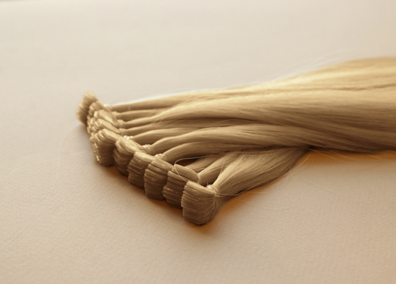 Мини-ленты (микроленты) для наращивания волос 40 см №88 — платиновый светло-русый