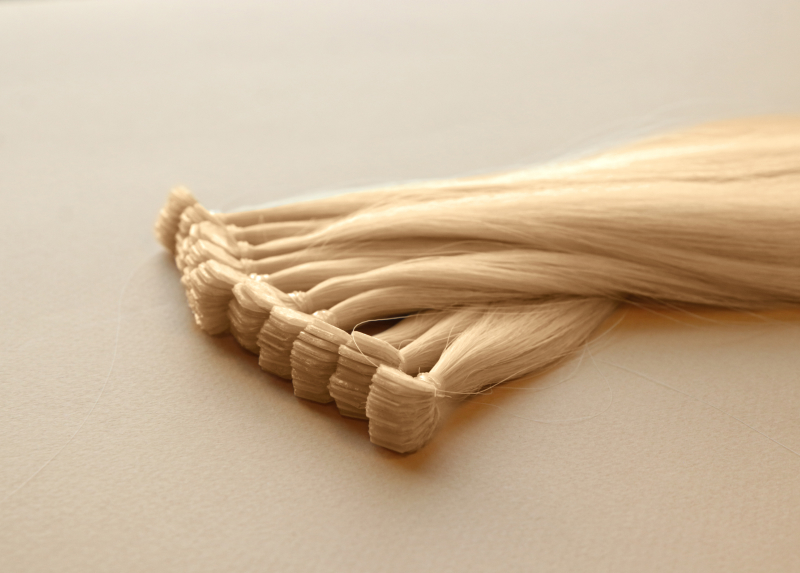 Мини-ленты (микроленты) для наращивания волос 65 см №91 — пепельно-платиновый блонд