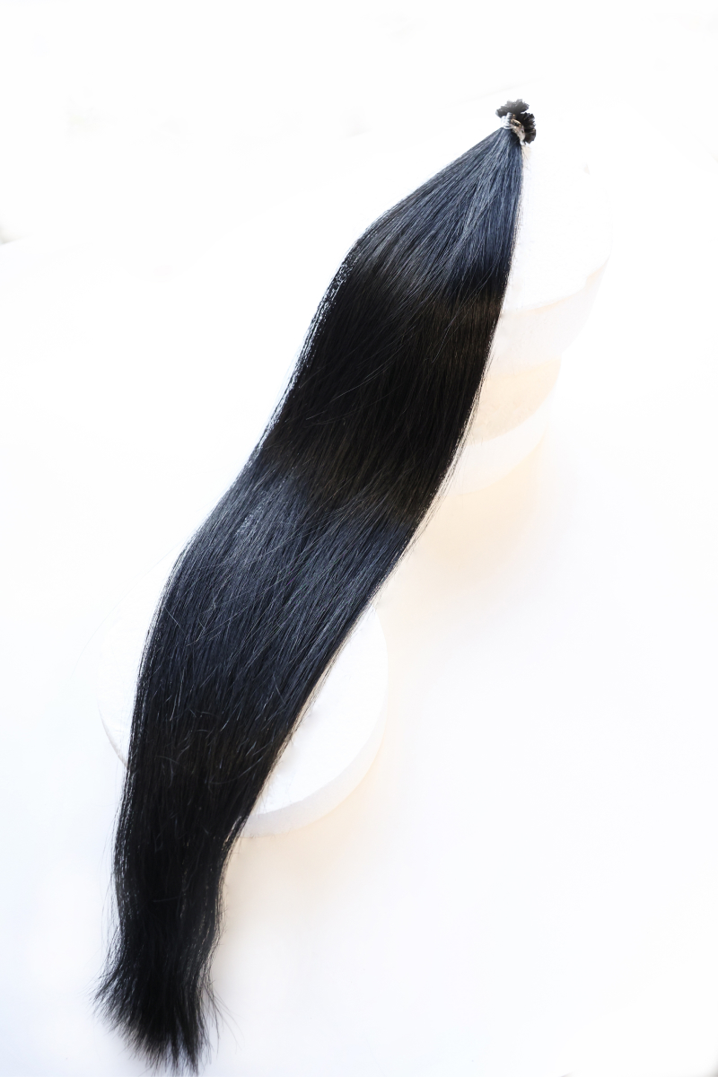 Славянские волосы на микрокапсулах 55 см №1 — черный