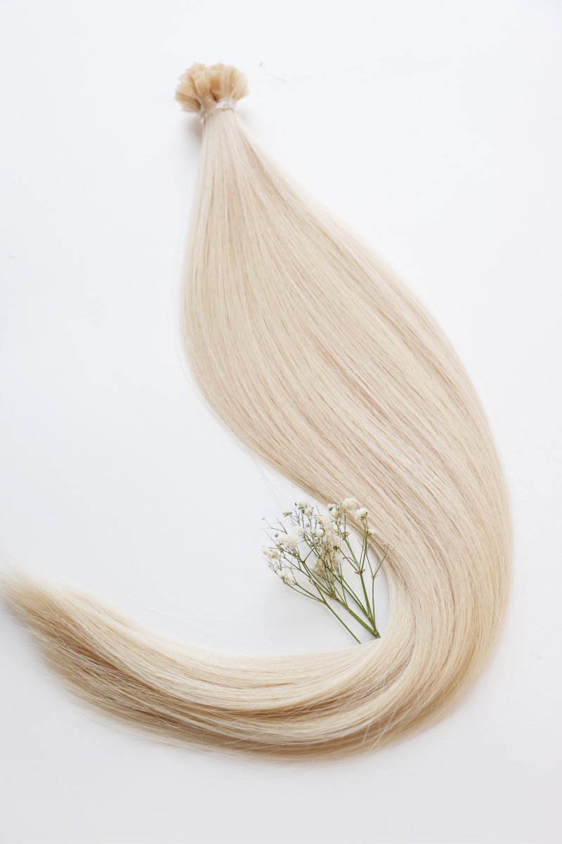 Волосы на капсулах 45 см №100 — светлый платиновый блонд