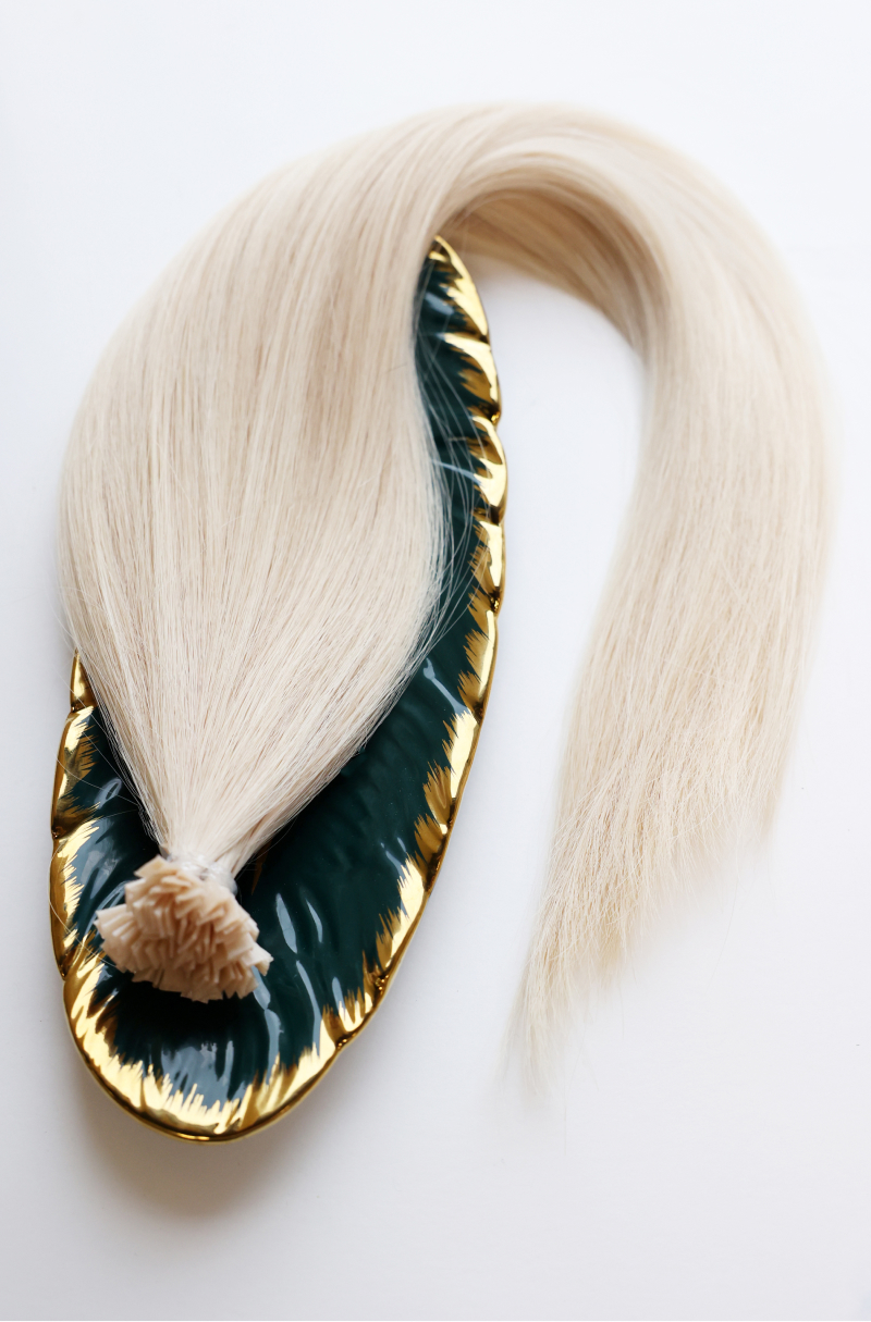 Волосы на капсулах 45 см №100 — светлый платиновый блонд