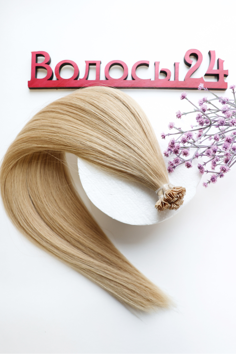 Волосы на капсулах 55 см №19 — средний золотой блонд