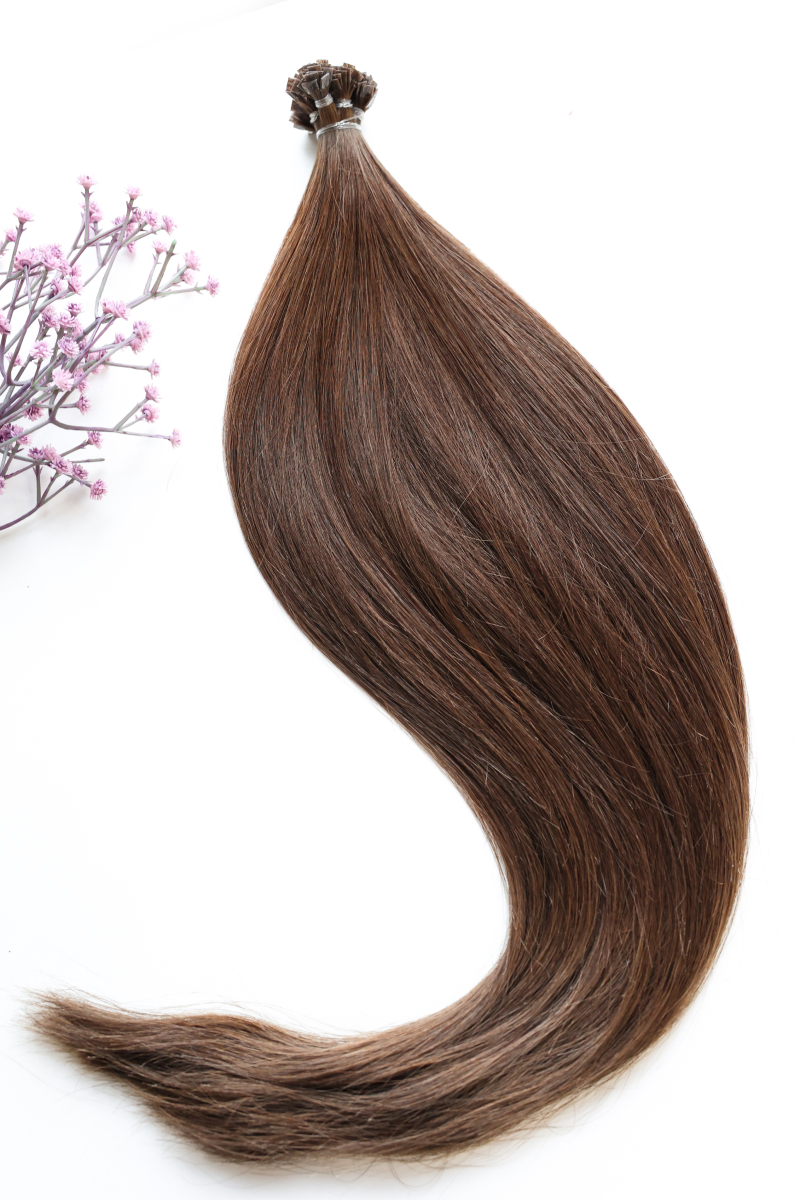 Волосы на капсулах 55 см №4 — светло-каштановый (шоколад)