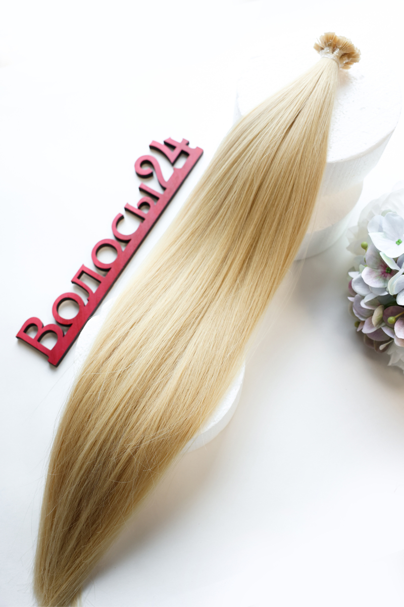 Волосы на капсулах 50 см №613 — светлый блонд золотистый