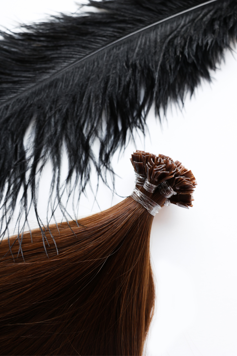 Волосы на капсулах 40 см №8 — коньяк