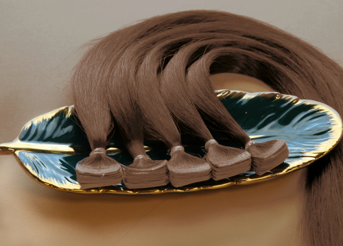 Волосы на лентах 3 см 55 см №61 — платиновый темно-русый